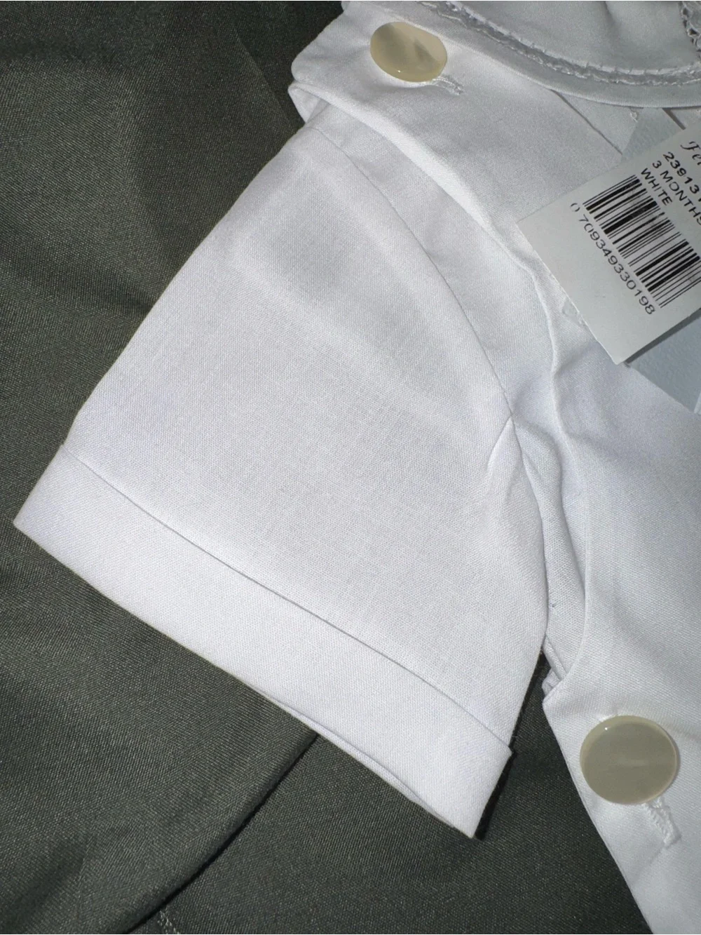 Feltman Bros White Embroidered Baby boy Romper; 3 months; NWT